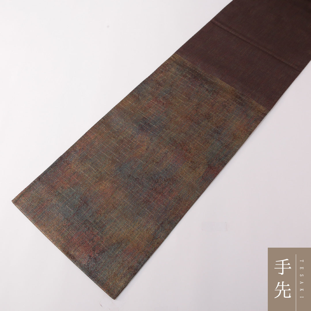 袋帯 帯丈444cm 正絹 六通 インフォーマル 抽象柄 多色系 金系 1243-01781