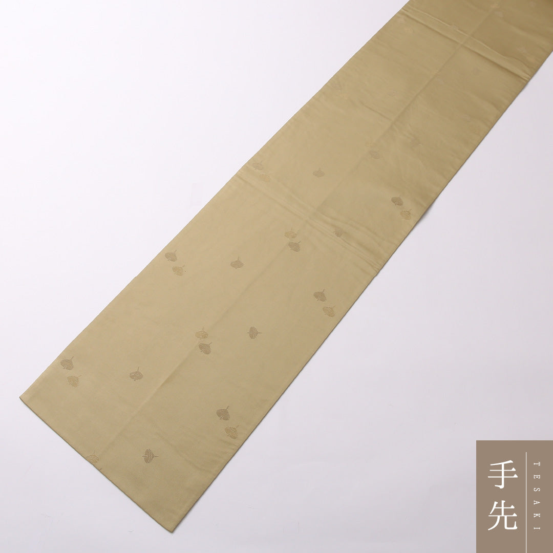 袋帯 帯丈432cm 正絹 ポイント柄 インフォーマル 綴れ織 ベージュ系 1243-01495