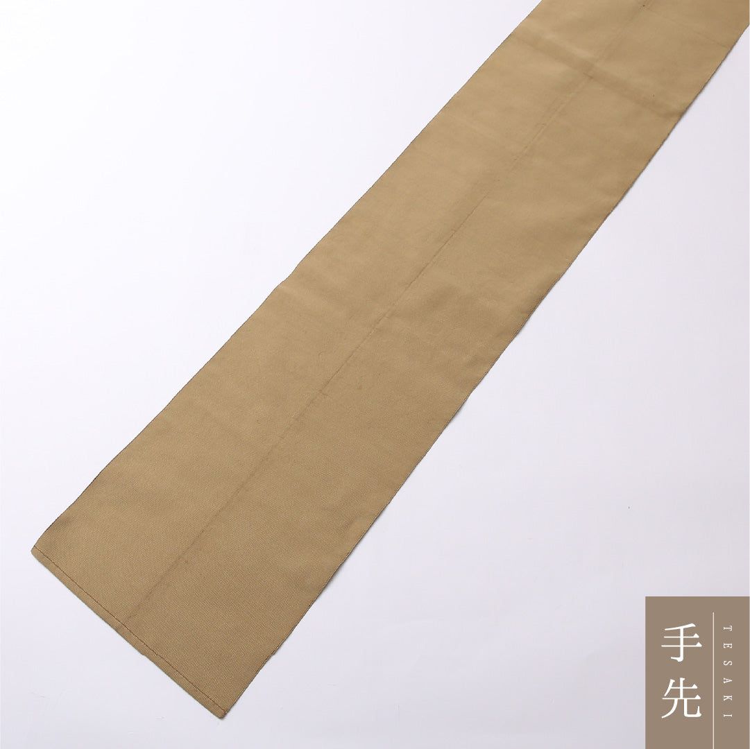 八寸名古屋帯 Cランク 帯丈380cm 正絹 ポイント柄 開き仕立て 織り カジュアル 桐 ベージュ系 RP 1245-02716