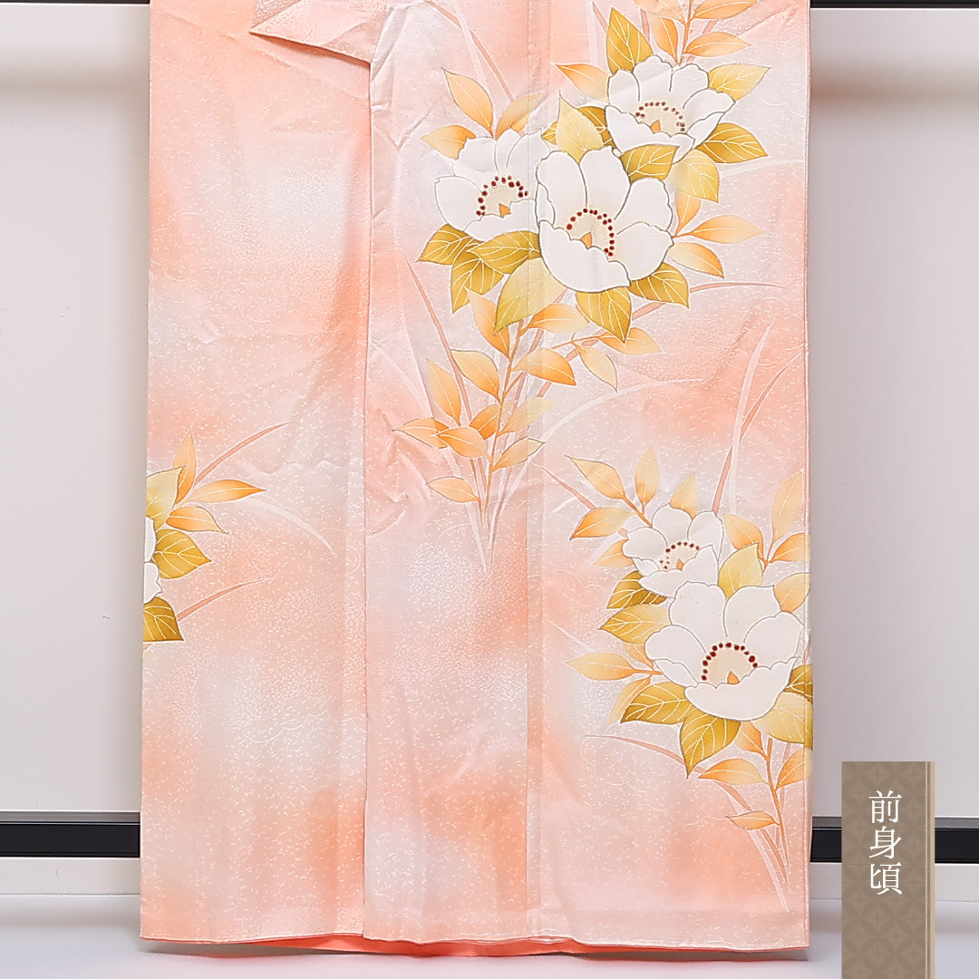 金駒刺繍 訪問着 袷 身丈162cm 裄68cm 正絹 ぼかし 雲取 付下げ Sランク 1212-00685