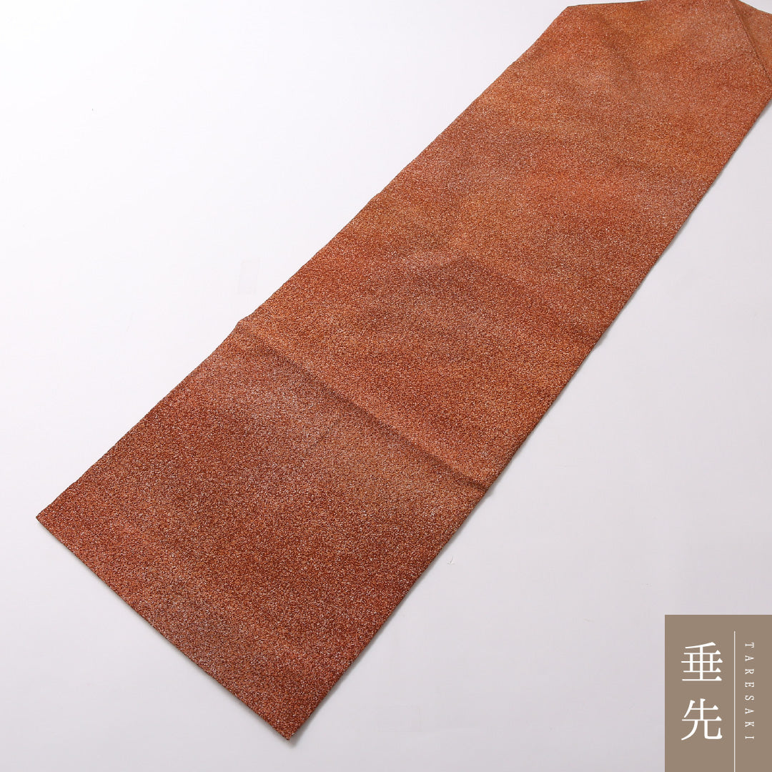 九寸名古屋帯 Sランク 帯丈336cm 正絹 全通 名古屋仕立て 染め インフォーマル 創作柄 朱系 LP 1245-02909