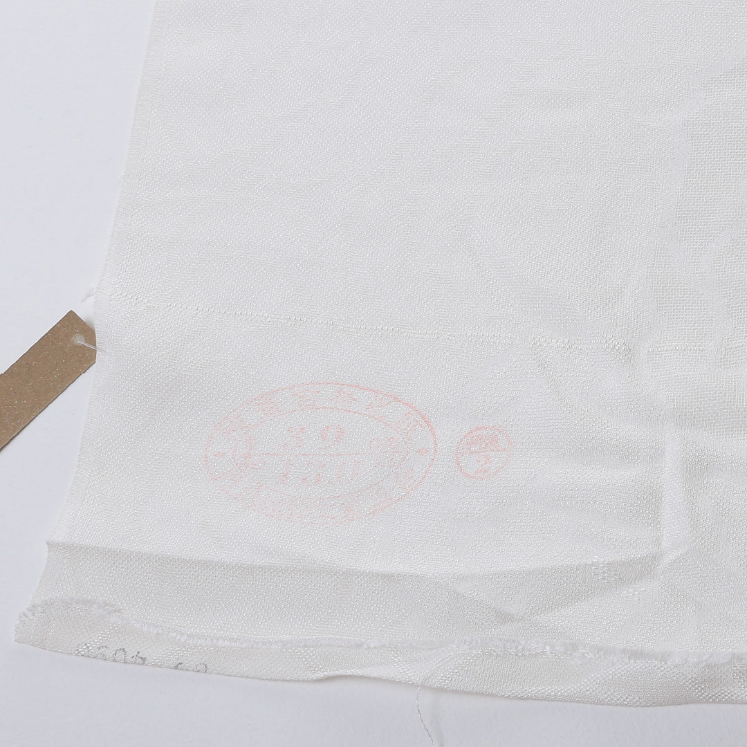 新品 反物 色無地 正絹 紋紗 薔薇 丹後ちりめん 証紙 白系 1232-00033-G047-11 1232-00033-G047