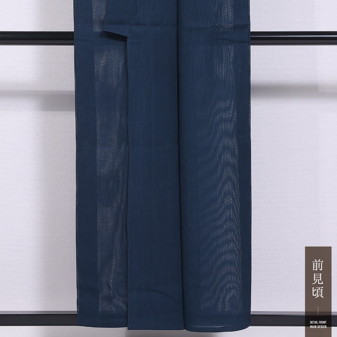 夏物 色無地 紗 身丈154cm 裄丈62cm 正絹 Cランク インフォーマル バチ衿 Sサイズ 無地 紺系 LP 1219-11810