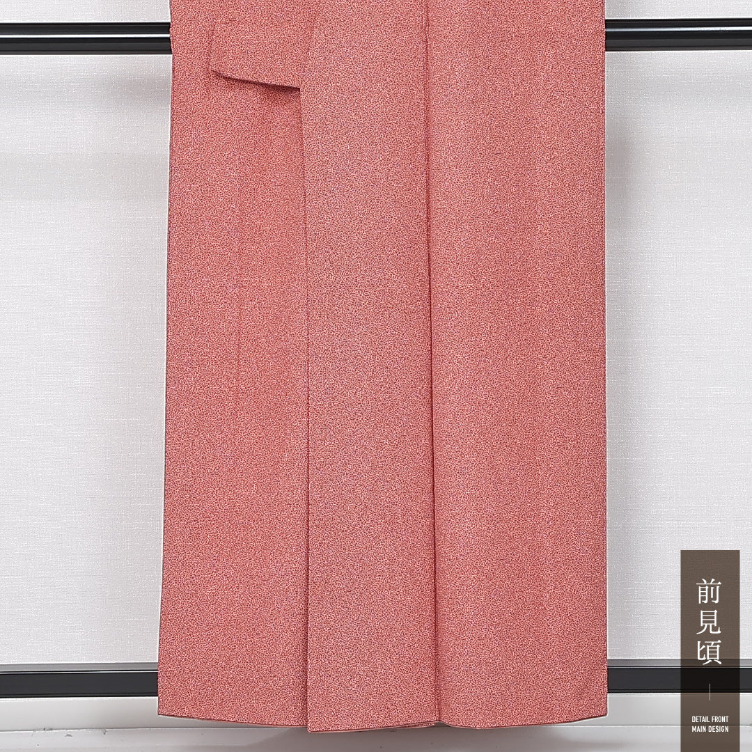 江戸小紋 身丈156cm 裄丈62.5cm Sランク M ポリエステル 洗える着物 袷 広衿 カジュアル ピンク系 1262-12018
