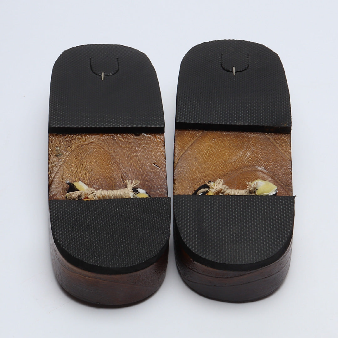 未使用品 下駄 カジュアル 木製 Sランク 和装小物 赤系 1244-00703
