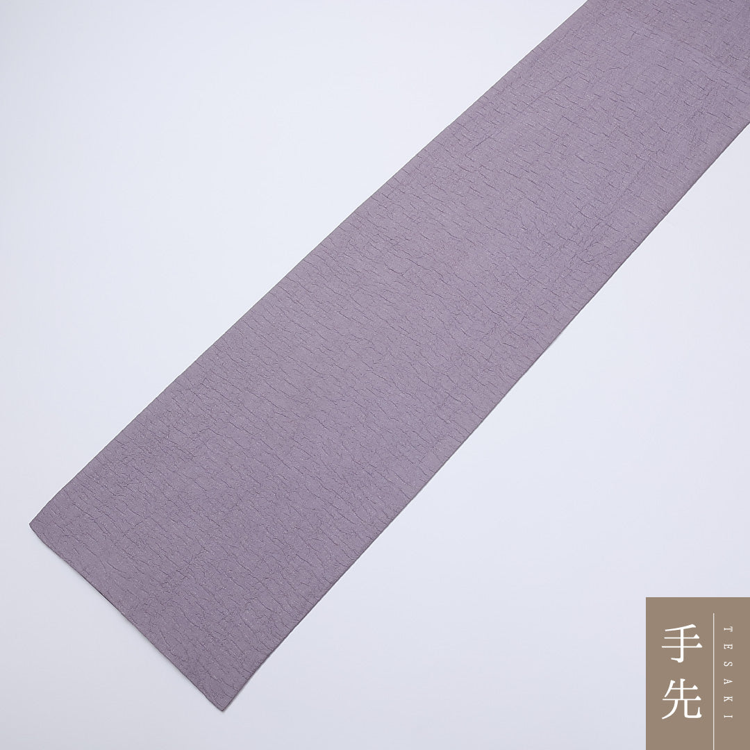 袋帯 帯丈444cm ポイント柄 ふくれ織 カジュアル 紫系 正絹 Sランク 1223-00898