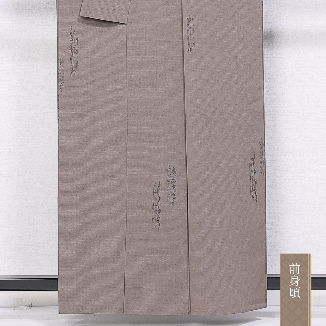 紬 身丈158cm 裄丈62cm M 正絹 Aランク 単衣 広衿 紬 創作 1216-10962