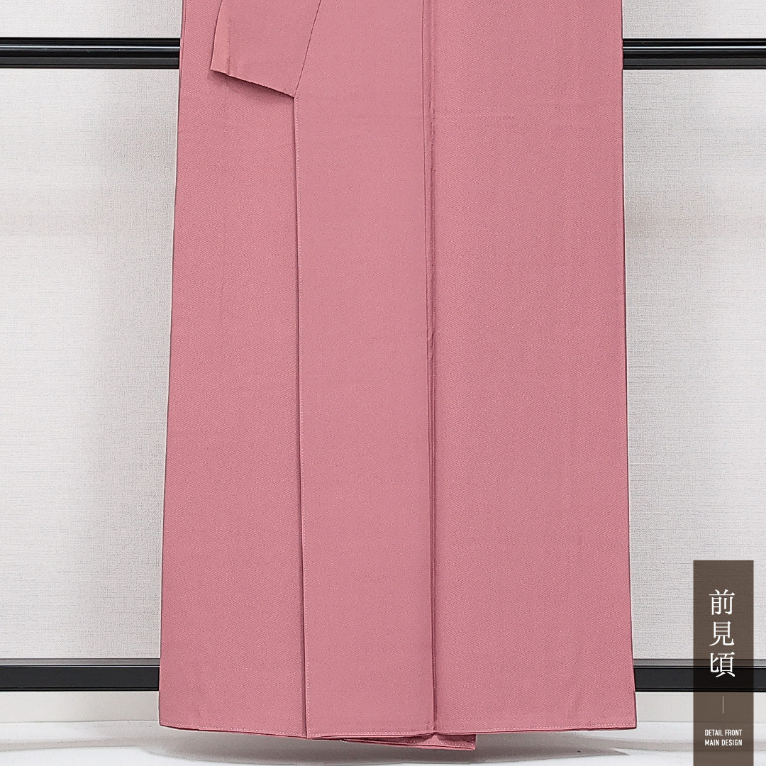 色無地 袷 身丈156cm 裄丈64cm 正絹 Sランク インフォーマル 広衿 Mサイズ 無地 ピンク系 RP 1219-14390