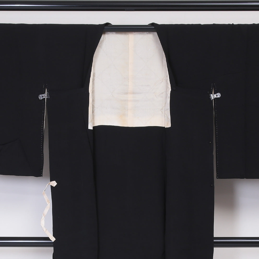 アンティーク 道行コート 袷 身丈93cm 裄丈63cm 正絹 Aランク Sサイズ 創作柄 黒系 RP 1237-05854