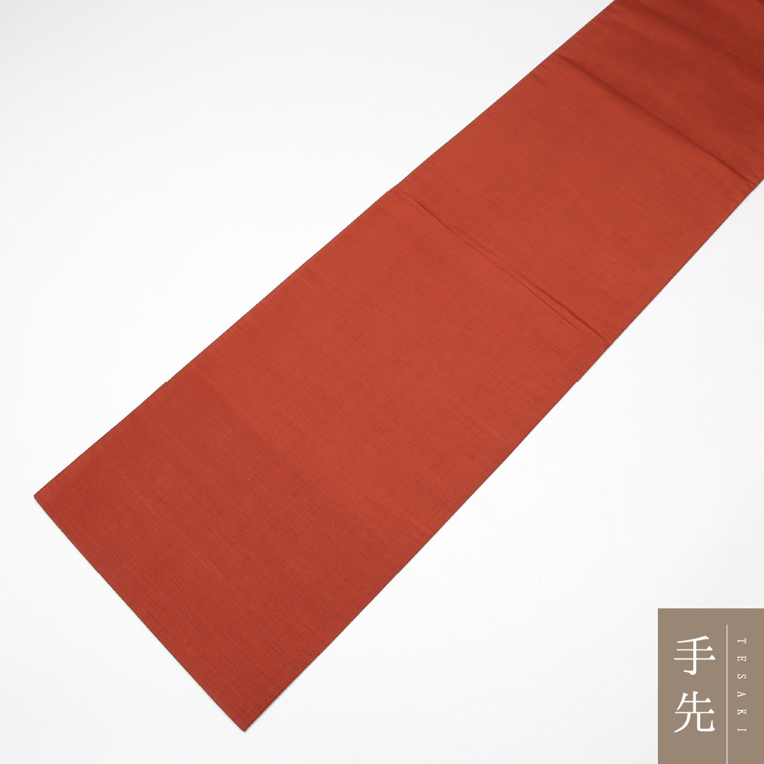 袋帯(紬) 帯丈434cm 正絹 ポイント柄 カジュアル 花柄 朱系 1243-01264
