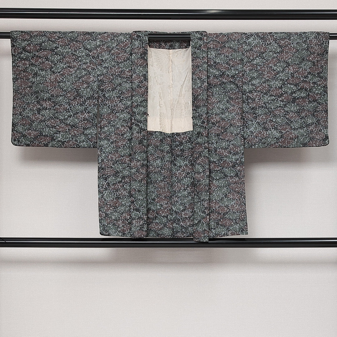 羽織 袷 身丈74cm 裄丈63cm 正絹 Aランク カジュアル Sサイズ 花柄 多色系 HP 1232-13858