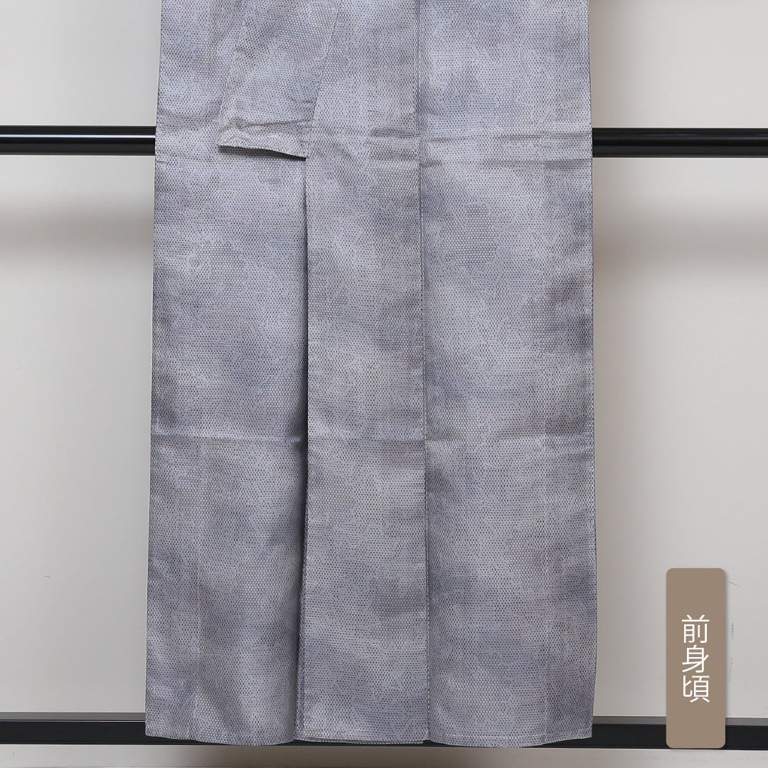 紬 単衣 身丈153cm 裄63cm 正絹 グレー系 Bランク 紅葉 1216-00476-4222