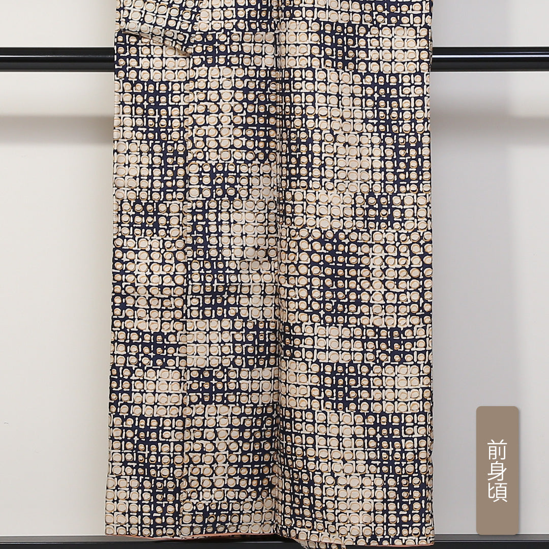 小紋 袷 身丈151cm 裄62.5cm グラデーション系 水玉 モダン 正絹 Aランク 1215-01695-3299