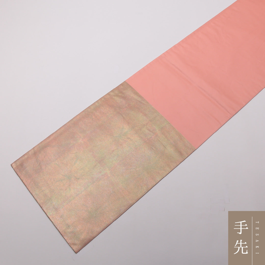 袋帯 帯丈436cm 正絹 六通 インフォーマル 抽象柄 ピンク系 1243-01445
