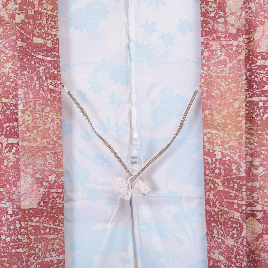 羽織 袷 身丈79cm 裄丈62cm 正絹 Aランク Sサイズ カジュアル 紐あり 創作柄 ピンク系 1217-05942