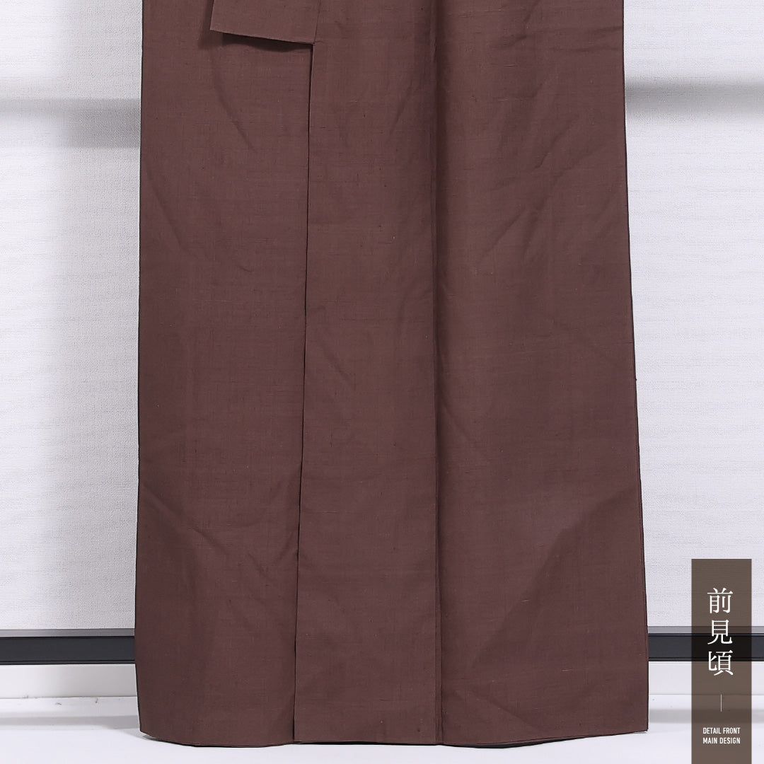 色無地 袷 身丈161cm 裄丈65cm 正絹 Sランク インフォーマル 広衿 Lサイズ 無地 茶系 RP 1219-11630