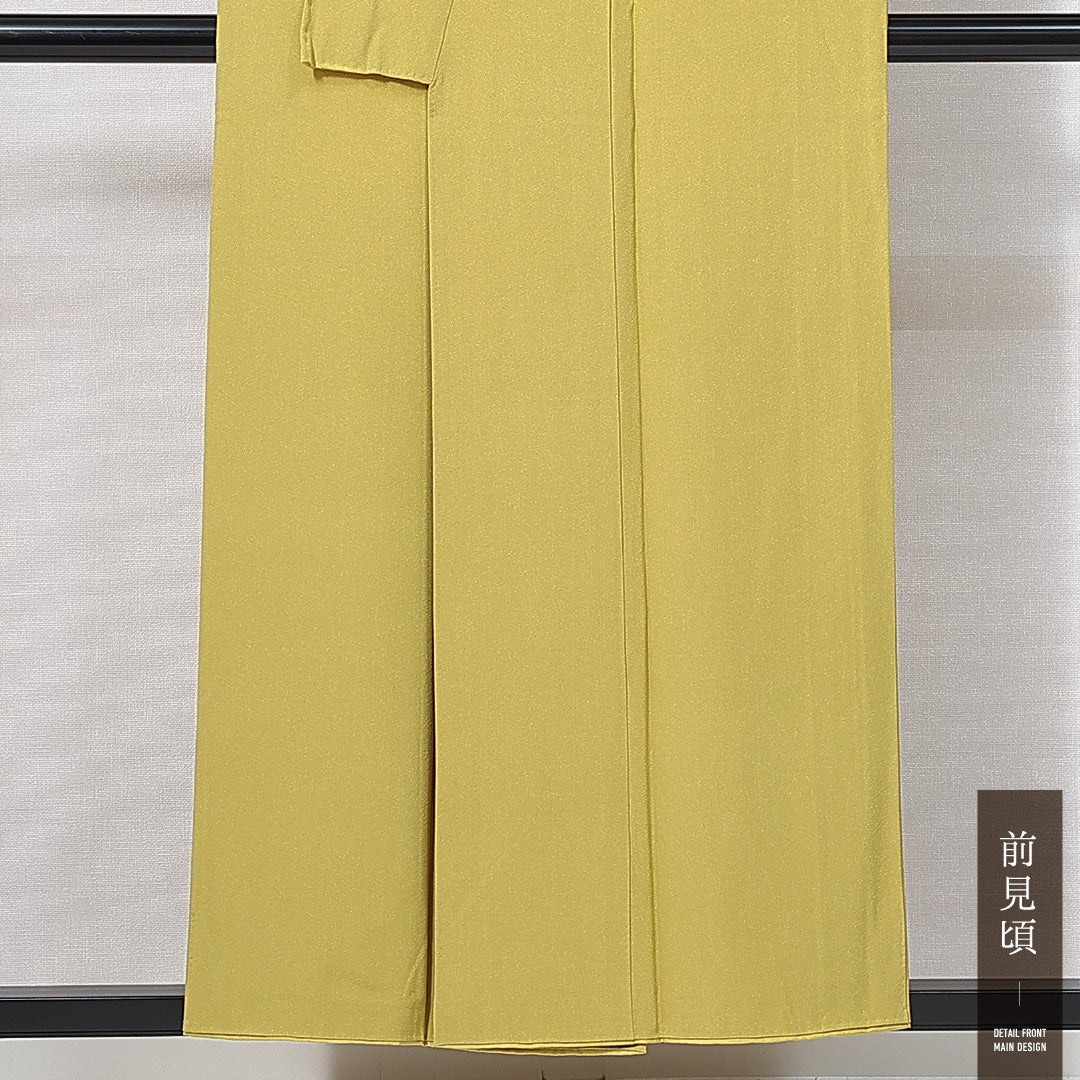 色無地 袷 身丈153cm 裄丈62cm 正絹 Sランク インフォーマル 広衿 Sサイズ 無地 緑系 RP 1219-14947