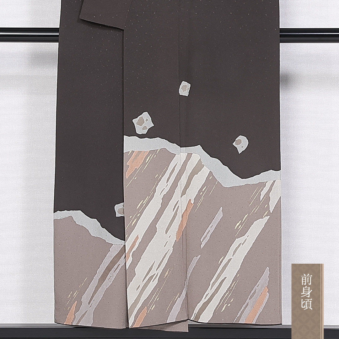 訪問着 身丈148cm 裄丈64cm 正絹 Sランク 袷 広衿 創作 金彩 1212-10367