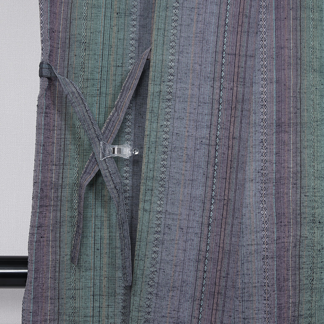 道中着 単衣 身丈87cm 裄丈67cm 正絹 Sランク Lサイズ 縞 グレー系 RP 1236-10234