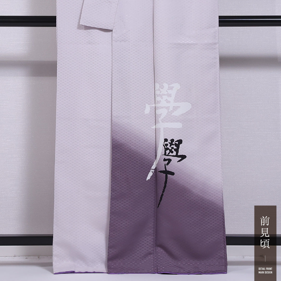 付下げ 袷 身丈164cm 裄丈67cm 正絹 Bランク インフォーマル 広衿 Lサイズ 創作柄 紫系 RP 1218-11771