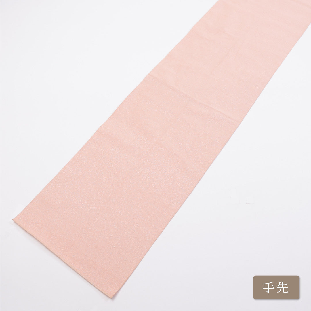 アンティーク 九寸名古屋帯 Aランク 帯丈432cm 正絹 ポイント柄 開き仕立て 帯端のみ未仕立て 織り 落款 綴れ織 格天井 ピンク系 M4 1245-00868
