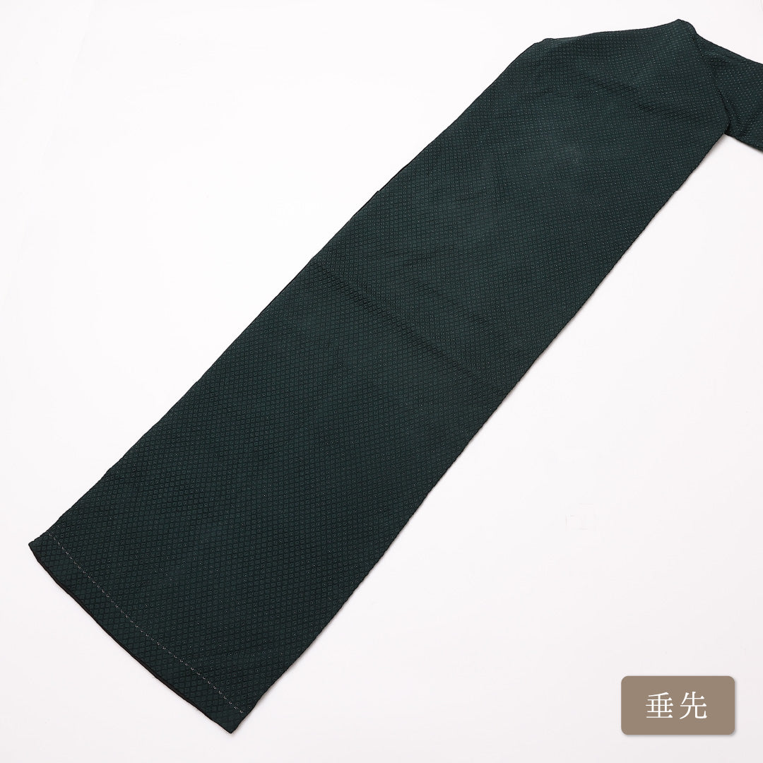 アンティーク 名古屋帯 帯丈332cm 六通 名古屋仕立て Cランク カジュアル 鹿の子柄 正絹 緑系 1224-01133