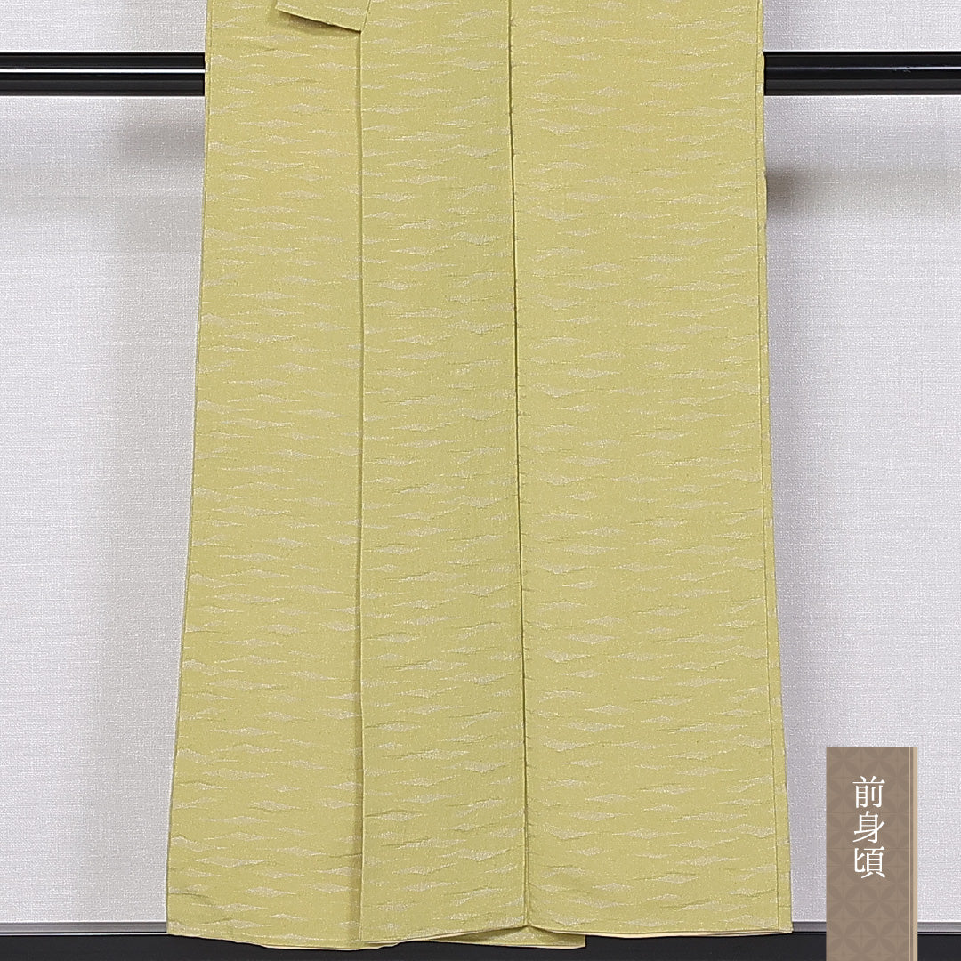 小紋 身丈151cm 裄丈63.5cm S 正絹 Aランク 袷 一つ紋 五三桐 バチ衿 創作 1215-10661