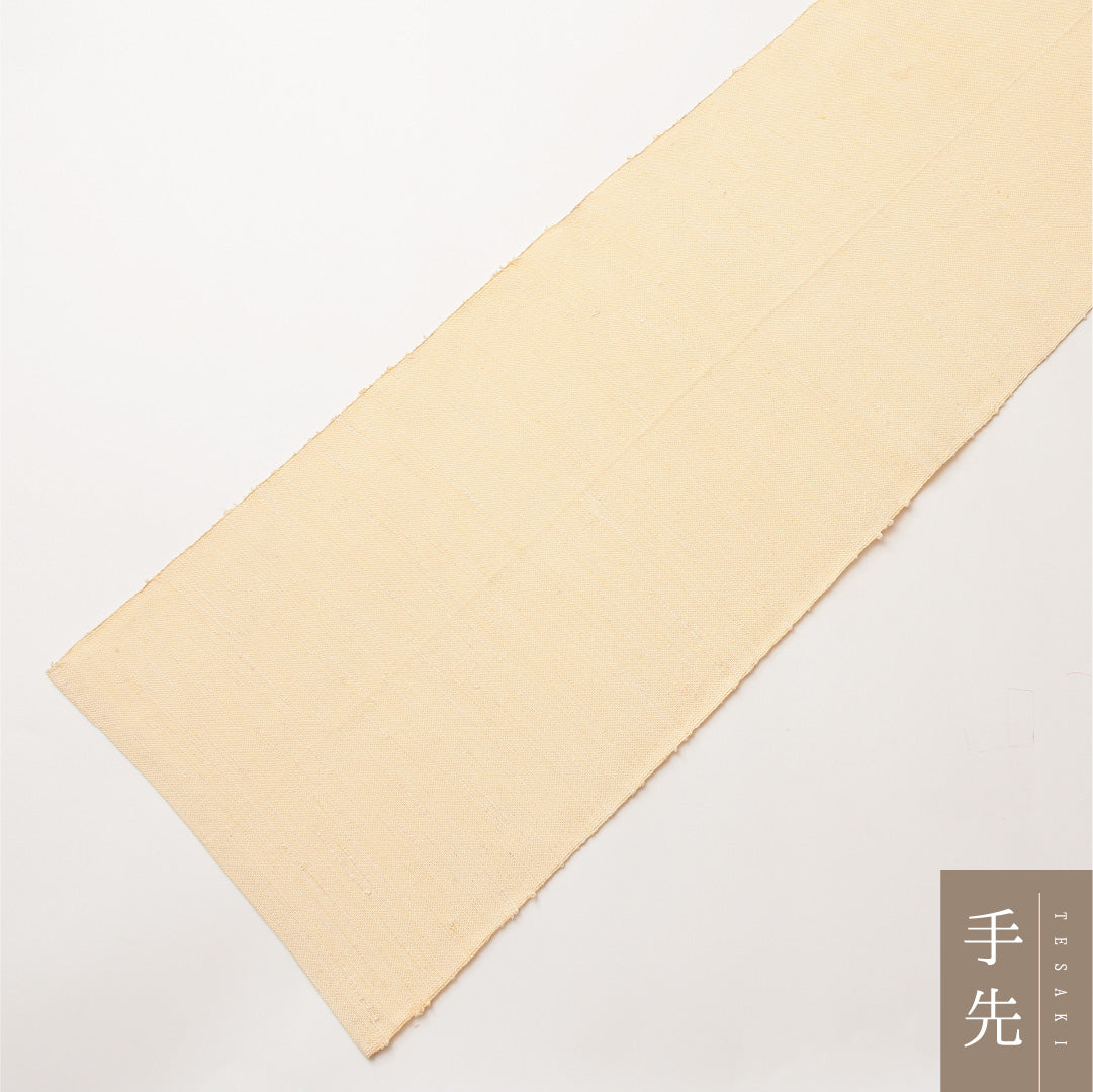 八寸名古屋帯 Cランク 帯丈365cm 正絹 ポイント柄 開き仕立て 織り カジュアル 紬 唐華 クリーム系 HP 1245-01985