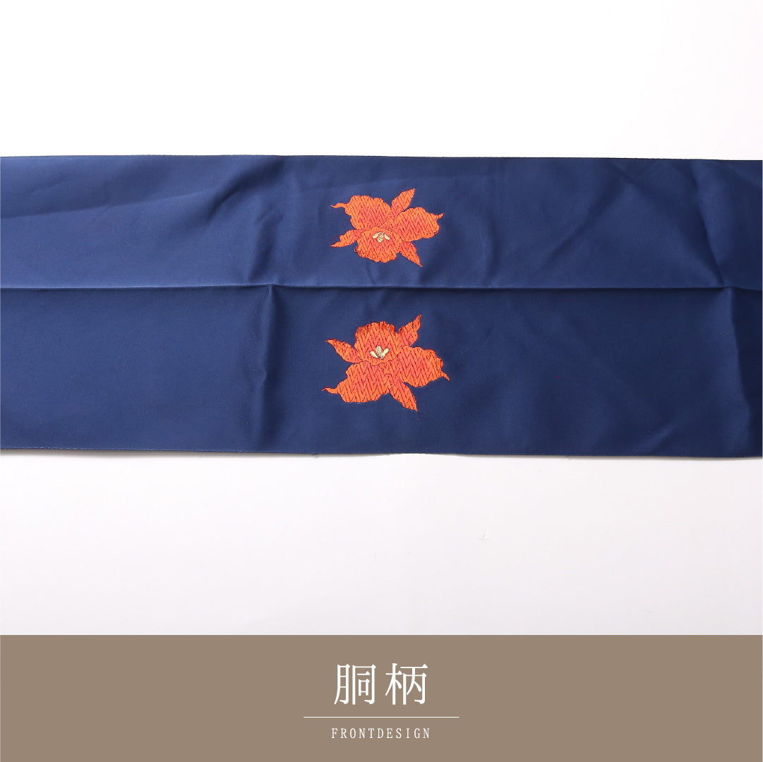 八寸名古屋帯 Sランク 帯丈351cm 正絹 ポイント柄 松葉仕立て 織り インフォーマル 蘭 青系 RP 1245-03134