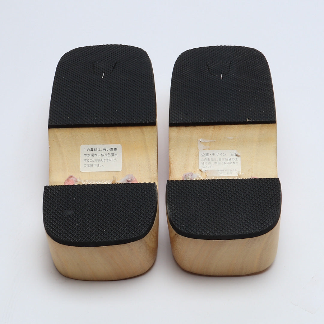 未使用品 夏物 下駄 カジュアル 木製 Aランク 和装小物 茶系 1244-00709