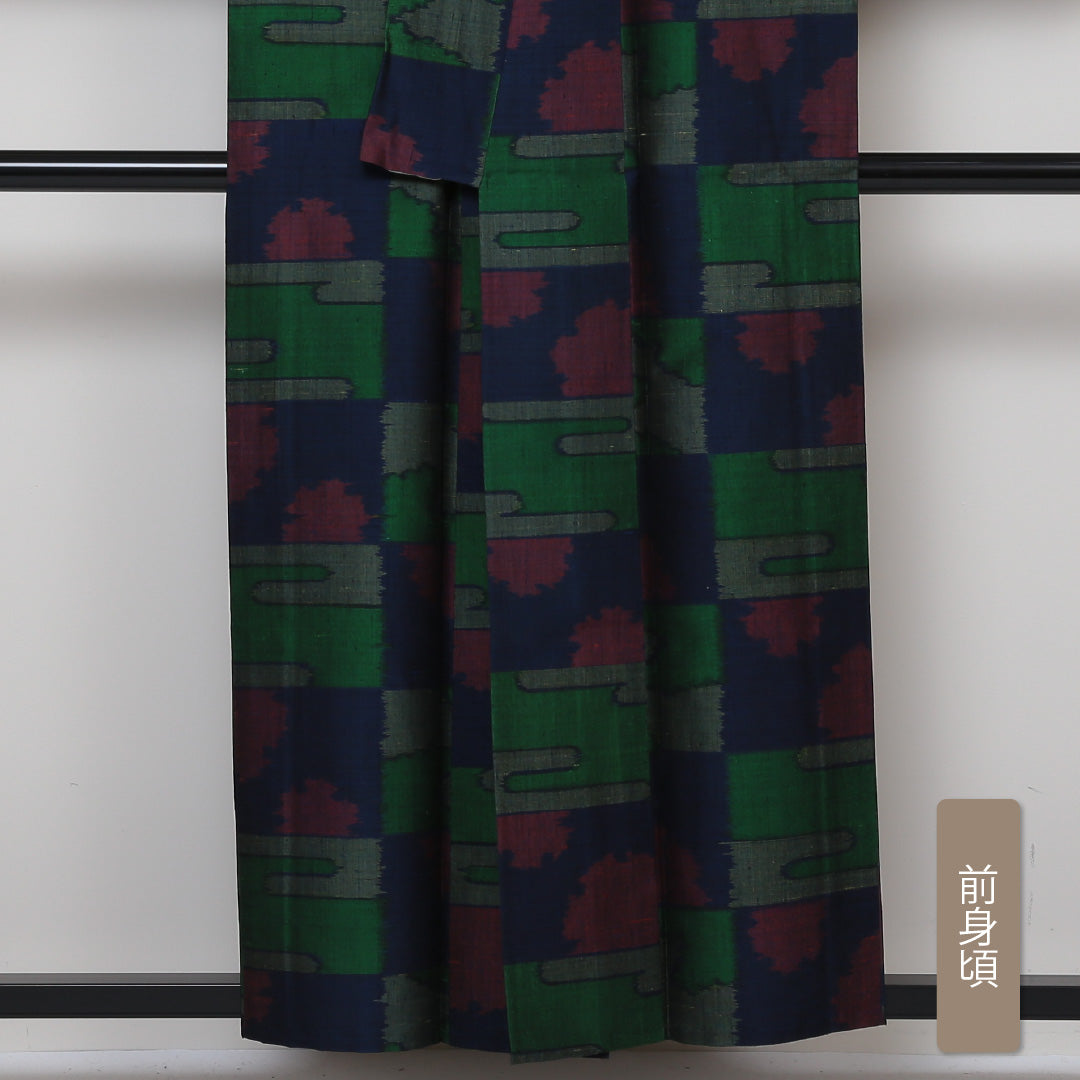 紬 単衣 身丈156cm 裄64cm 正絹 グラデーション系 Sランク エ霞 1216-00486-2399 1216-00486