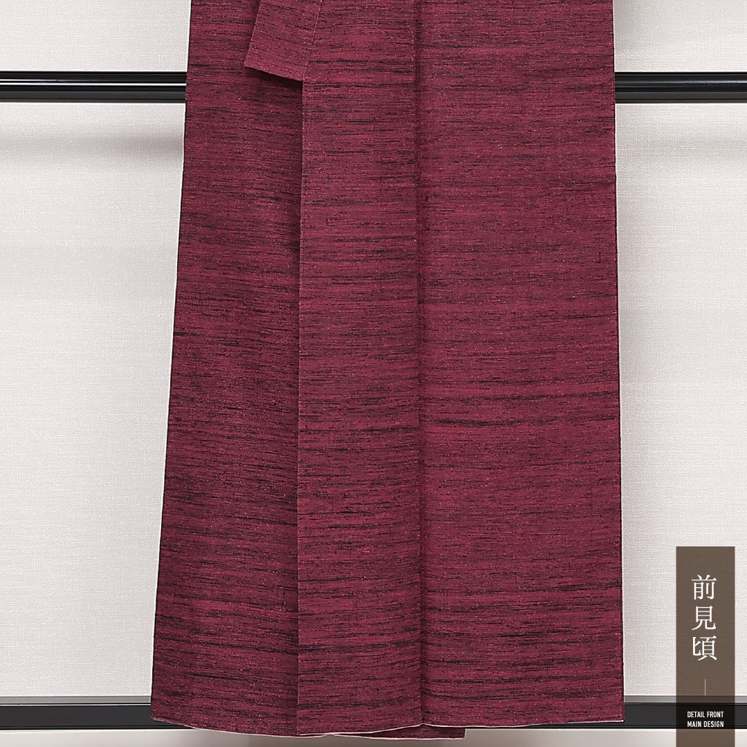 洗える着物 木綿の紬 袷 身丈152cm 裄丈65cm 木綿 Aランク カジュアル バチ衿 Sサイズ 創作柄 紫系 HP 1223-13320