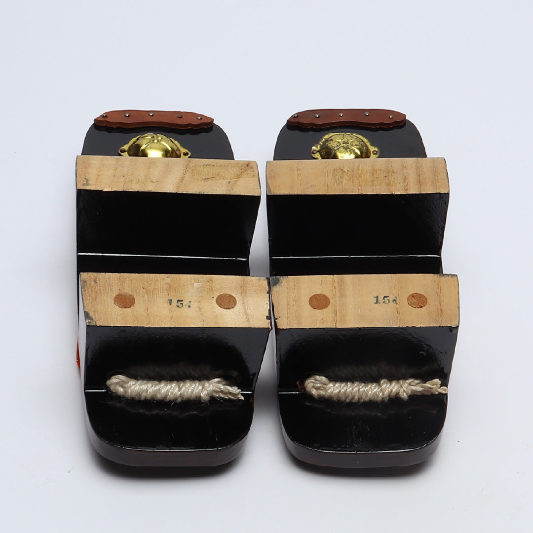 未使用品 夏物 下駄 カジュアル 木製 Sランク 和装小物 茶系 1244-00697
