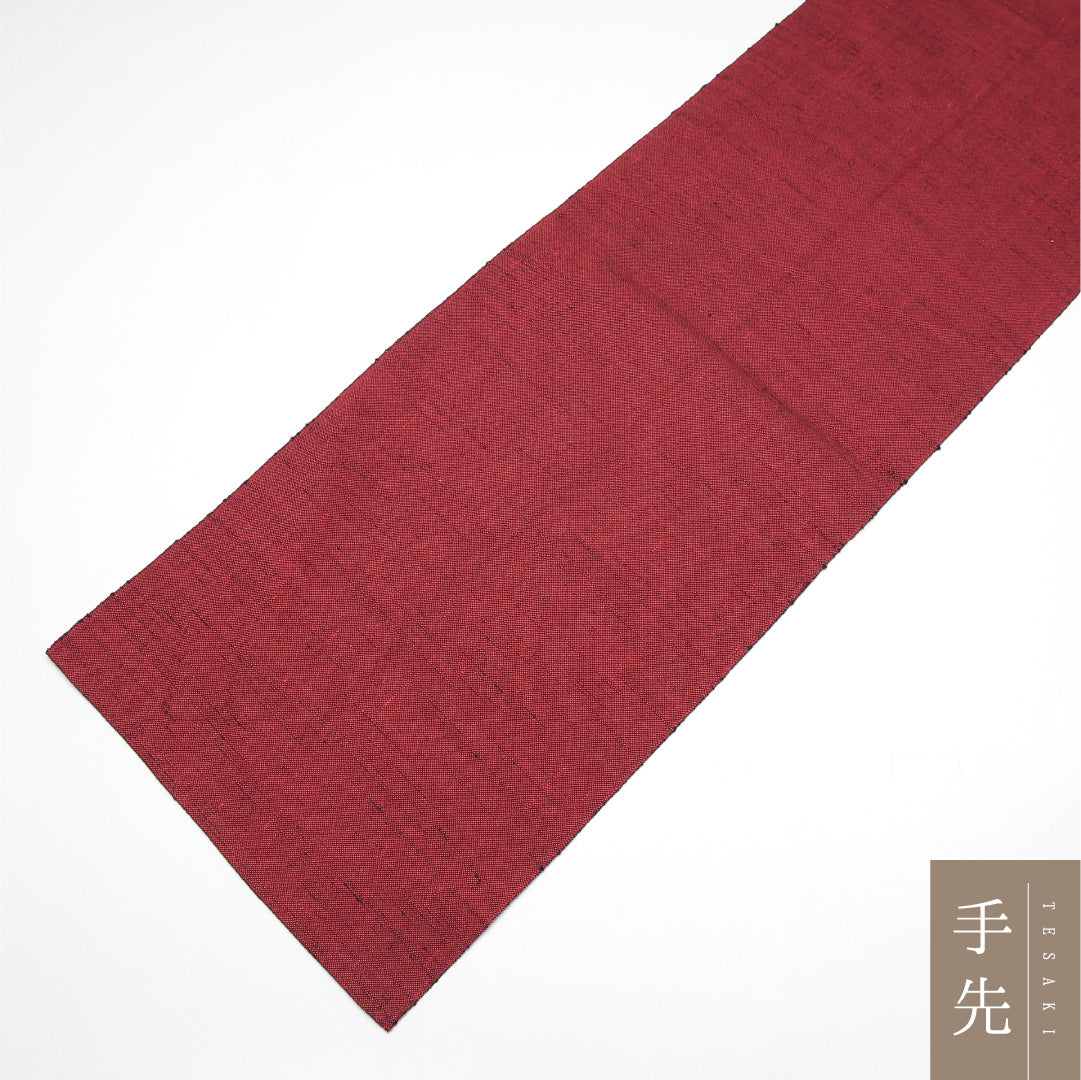 九寸名古屋帯 Sランク 帯丈348cm 正絹 ポイント柄 開き仕立て 織り カジュアル 紬 唐華 茶系 LP 1245-01653