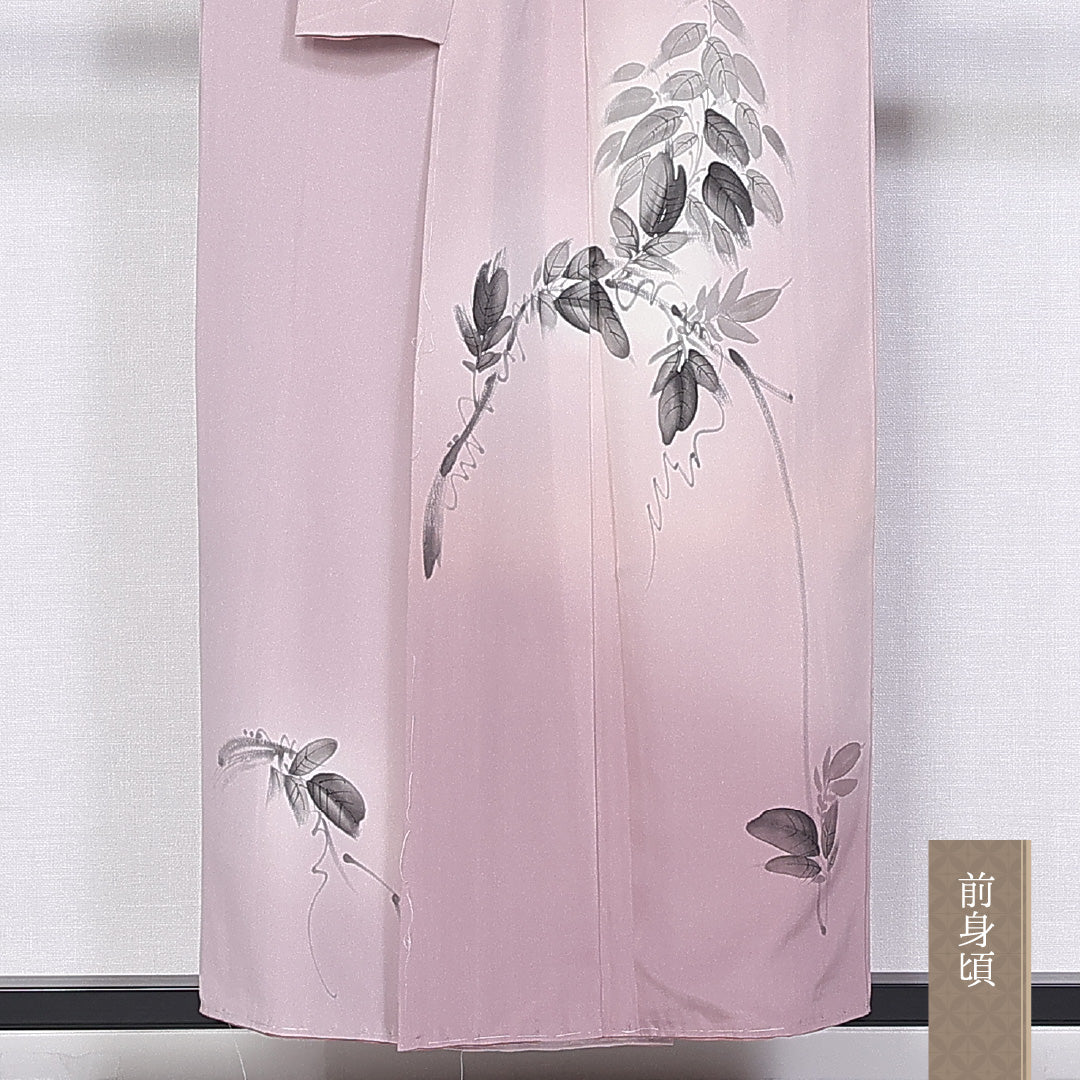 訪問着 身丈152cm 裄丈60cm Aランク 袷 正絹 広衿 草花 ぼかし 1212-10195