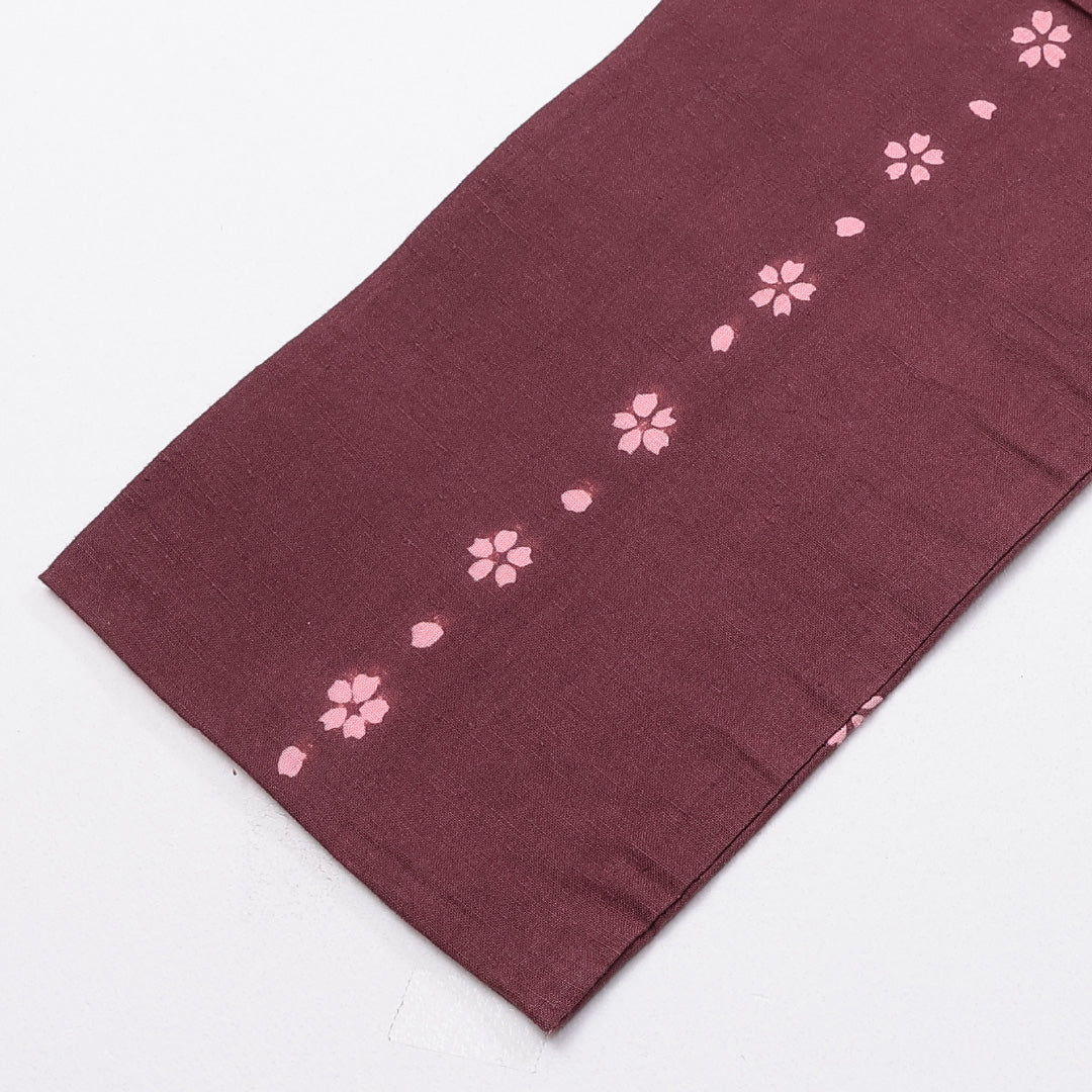 半幅帯 帯丈340cm 全通 小袋帯 小桜 木綿 赤系 Bランク 1225-000241