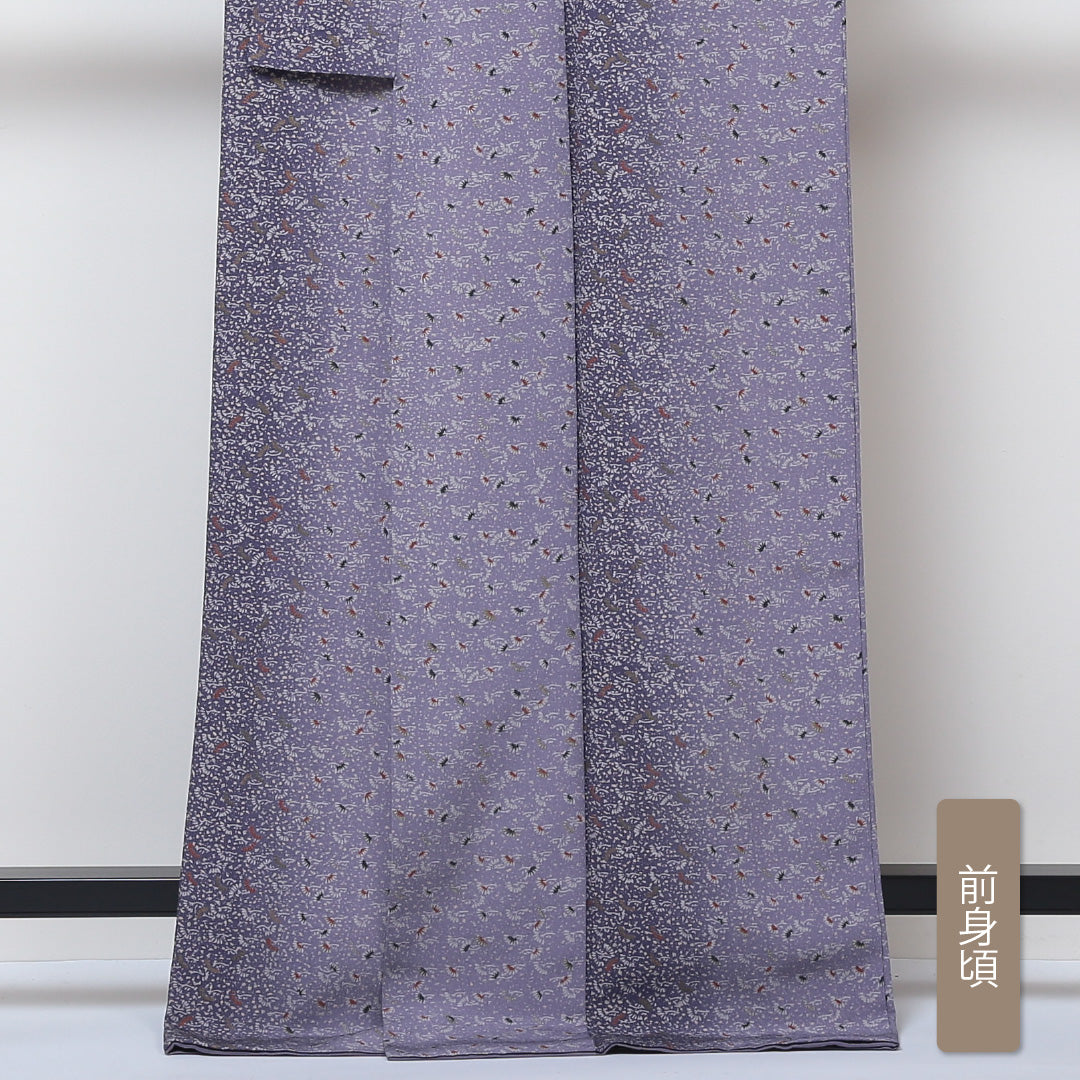 小紋 袷 身丈168cm 裄65.5cm 紫系 ぼかし 正絹 Sランク 1215-01483-2520