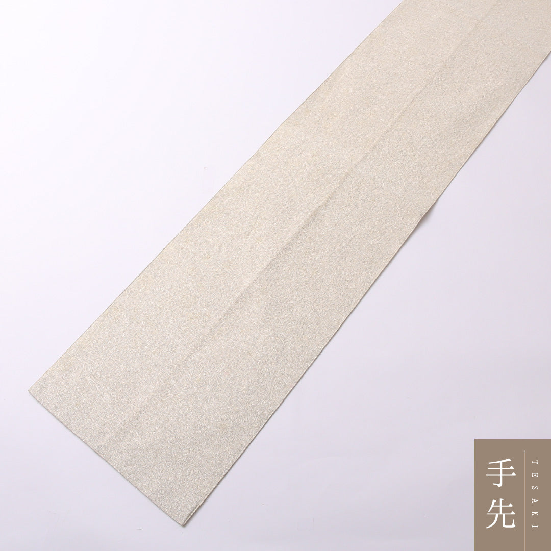 袋帯 帯丈432cm 正絹 ポイント柄 フォーマル 綴れ織 御所車 白系 1243-01488