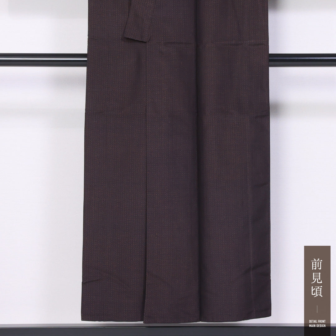 紬 袷 身丈147cm 裄丈60cm 正絹 Aランク カジュアル 広衿 XSサイズ 創作柄 茶系 RP 1223-11515