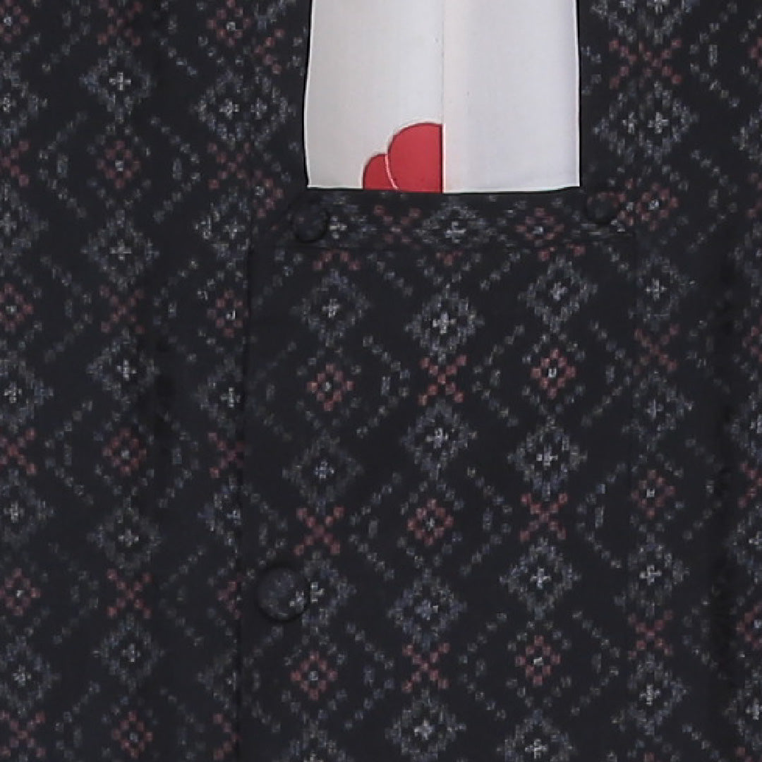 道行コート 身丈86cm 裄丈63cm 正絹 Aランク S 黒系 1217-00649