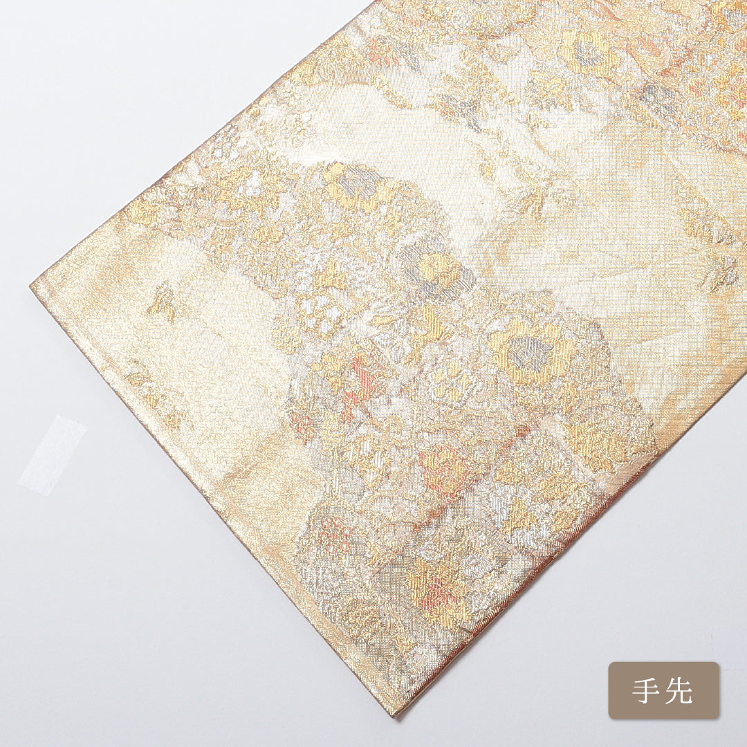 袋帯 帯丈436cm 六通 仕立て上がり フォーマル Sランク 鳳凰 宝相華 金系 1223-00683-221 1223-00683