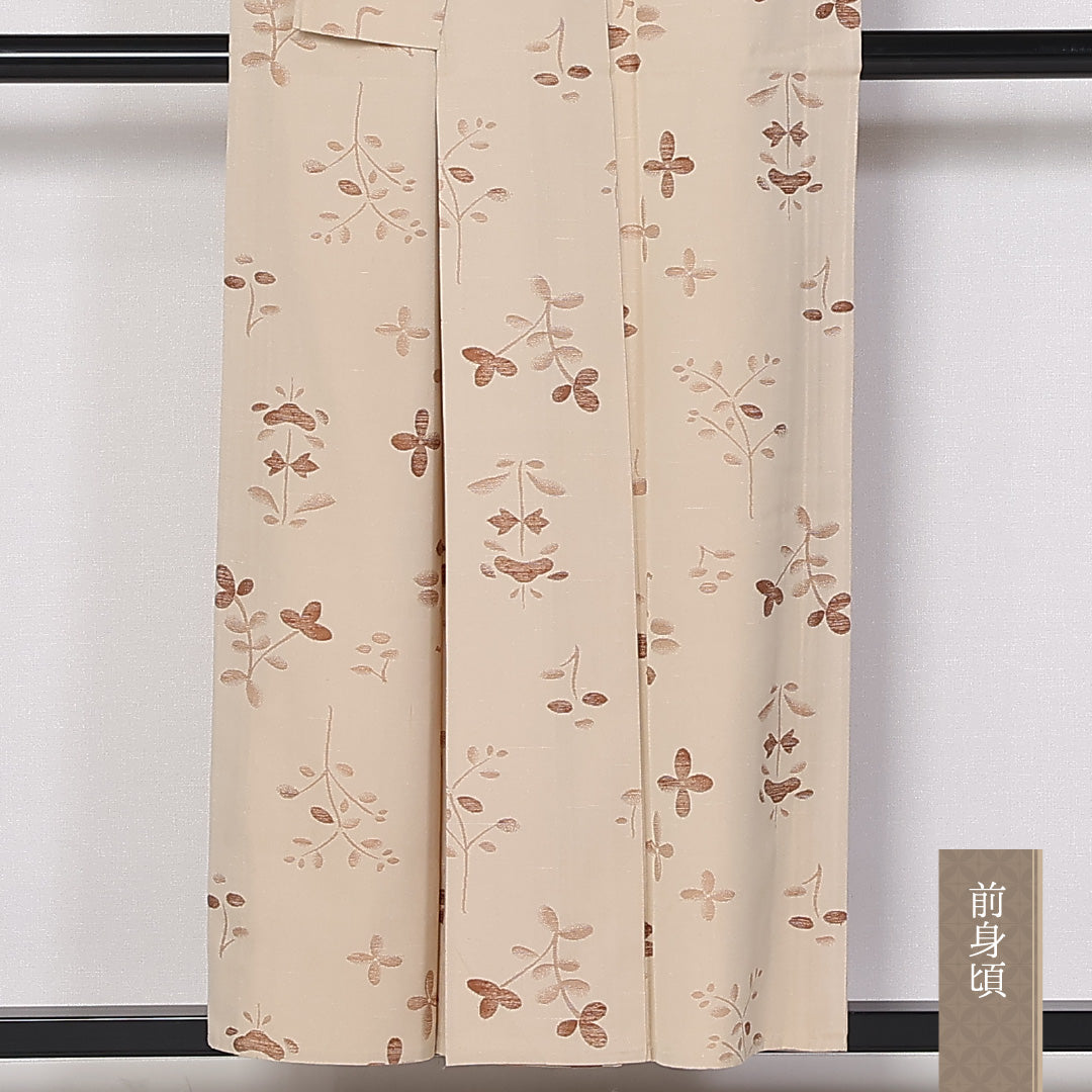 紬 単衣 身丈153cm 裄65cm 正絹 茶系 Aランク 1216-01381