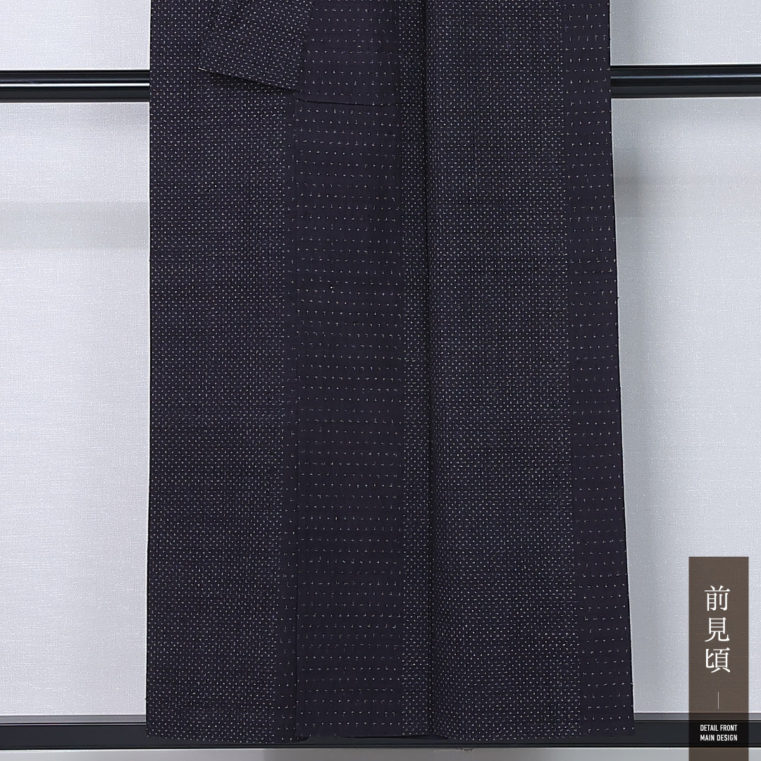 紬 単衣 身丈152cm 裄丈62cm 正絹 Sランク カジュアル 広衿 Sサイズ 居敷当て 十字絣 グレー系 RP 1223-12257
