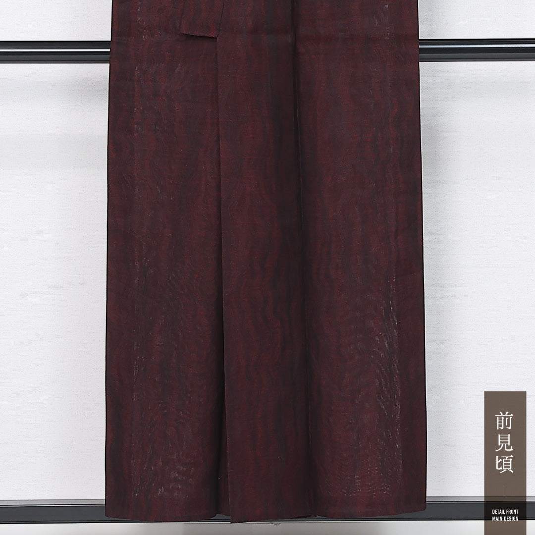 夏物 洗える着物 紬 夏物 身丈152cm 裄丈62cm ポリエステル Aランク カジュアル バチ衿 Sサイズ 創作柄 赤系 RP 1223-11884