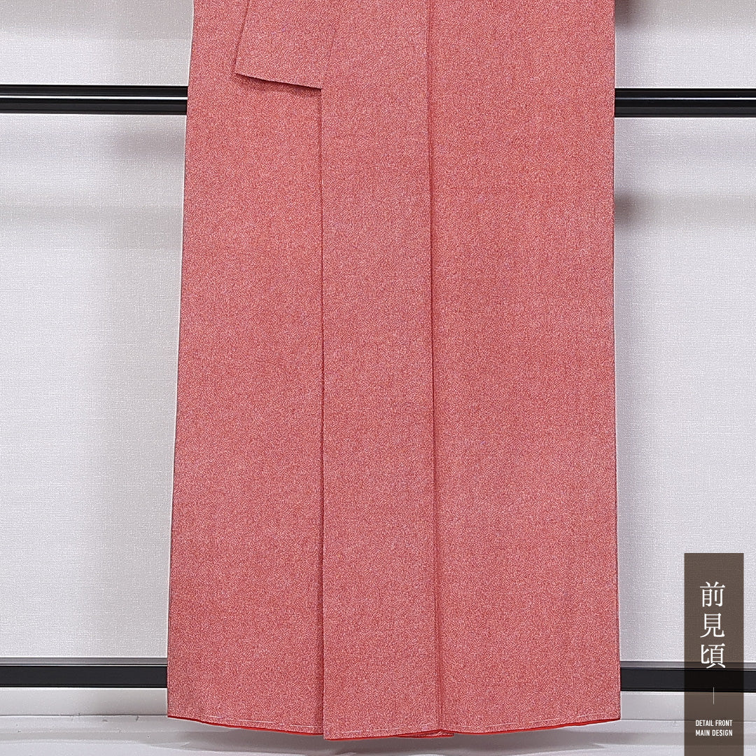 江戸小紋 (鮫) 袷 身丈158cm 裄丈63cm 正絹 Sランク インフォーマル 広衿 Mサイズ ピンク系 M4 1220-11392