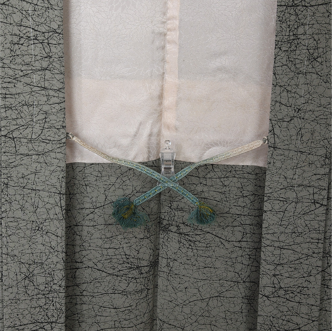 羽織 袷 身丈74cm 裄丈63cm 正絹 Sランク カジュアル Sサイズ 紐あり 創作柄 緑系 RP 1232-12717
