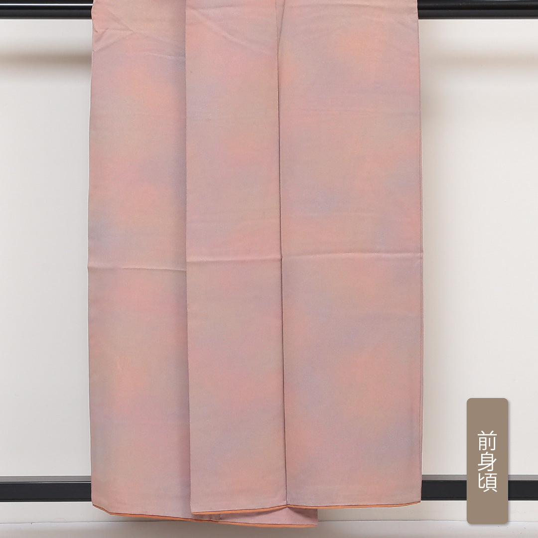 小紋 袷 身丈155cm 裄丈64cm 正絹 Aランク Mサイズ 広衿 一つ紋(蔦) セミフォーマル 無地 ぼかし染 グラデーション系 1215-01633