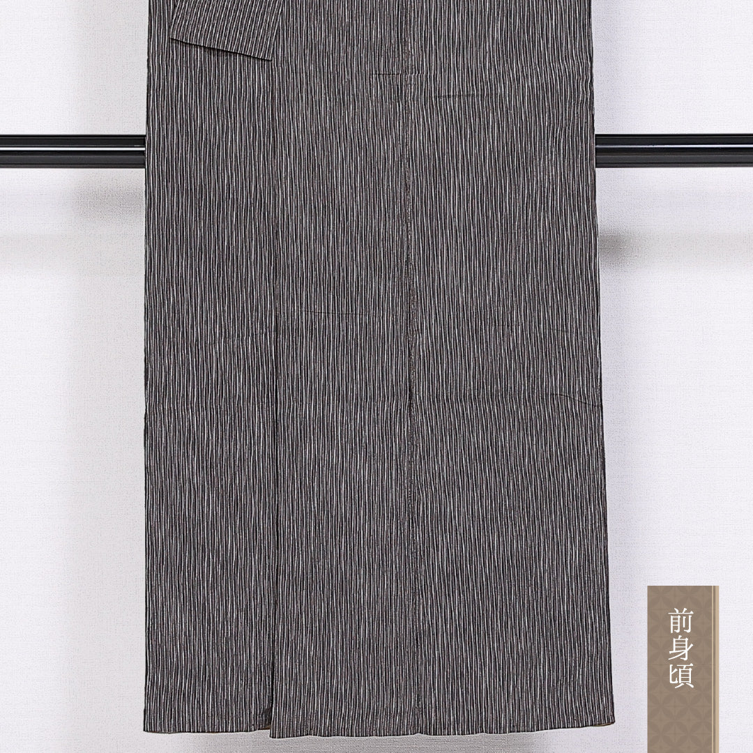 小紋 袷 身丈142cm 裄丈60cm 正絹 Sランク インフォーマル 広衿 XSサイズ 抽象柄 茶系 RP 1221-10132