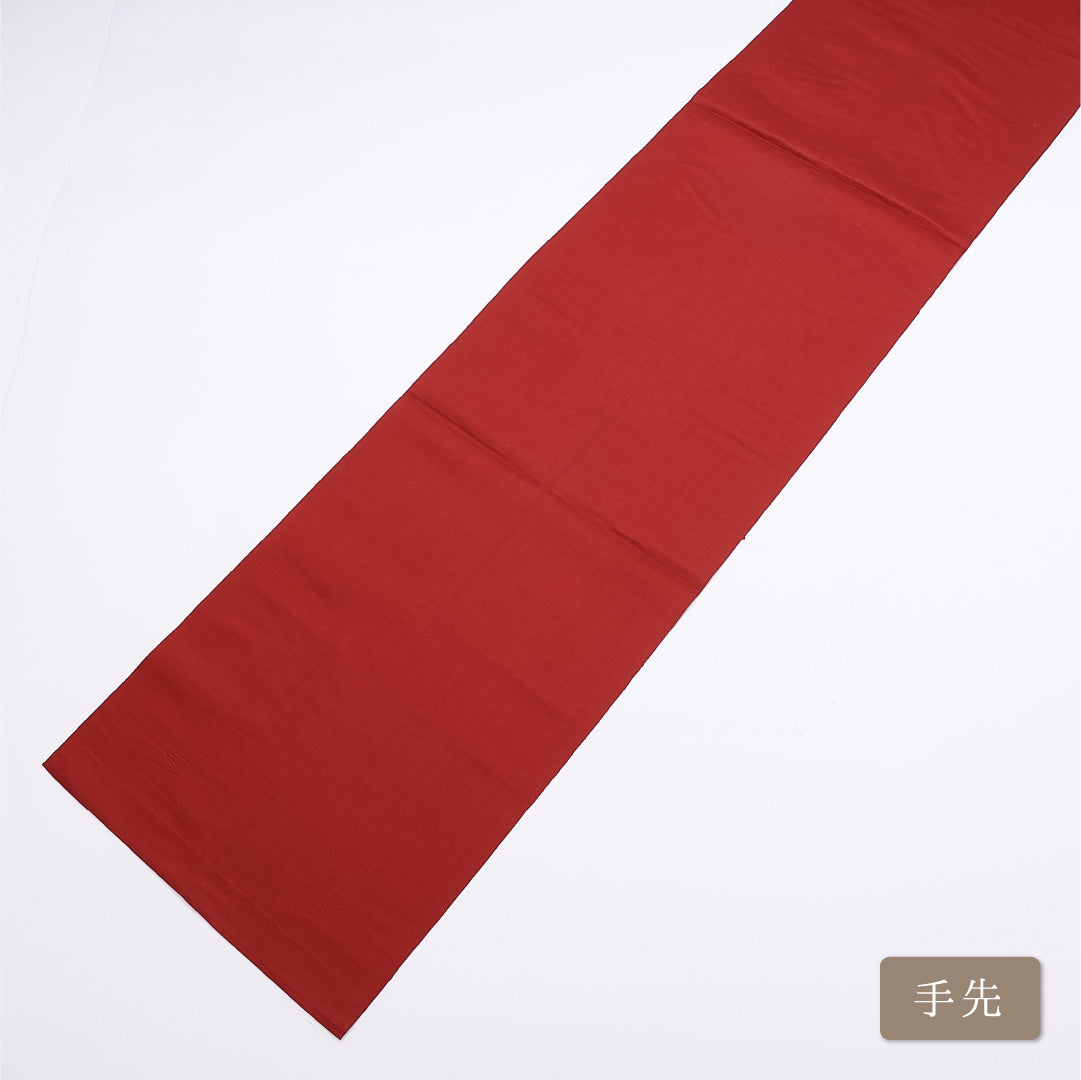 八寸名古屋帯 帯丈336cm 六通 開き仕立て Aランク セミフォーマル 菊 金銀糸 正絹 赤系 1224-01314