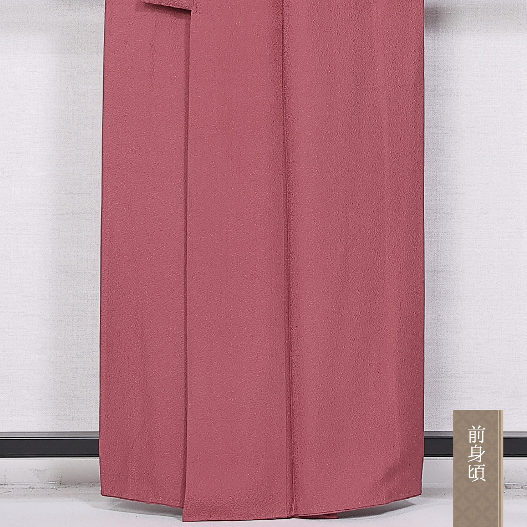 色無地 身丈159cm 裄丈62cm M 正絹 Sランク 袷 一つ紋 揚羽蝶 バチ衿 1214-10653